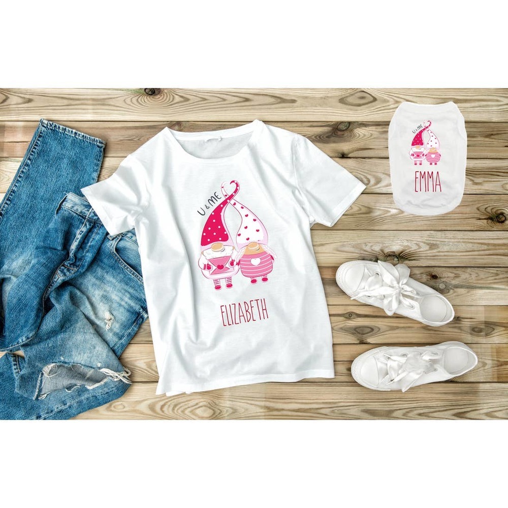 NWT U & Me Custom dog/mom t shirt set